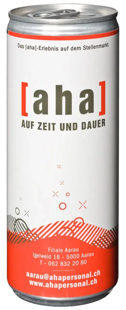Werbegetränk für [aha] Personal