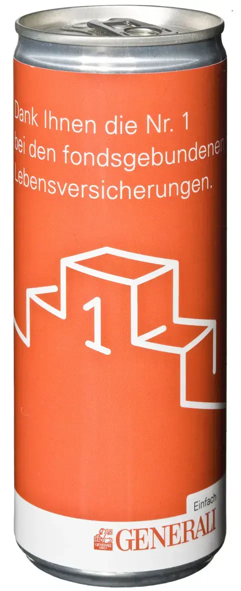 Werbegetränk für Generali Versicherung