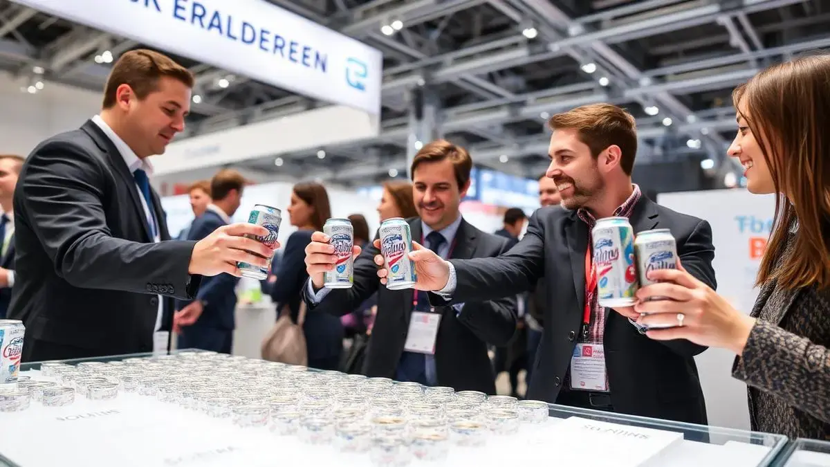 Private label energy can with custom label at an event
