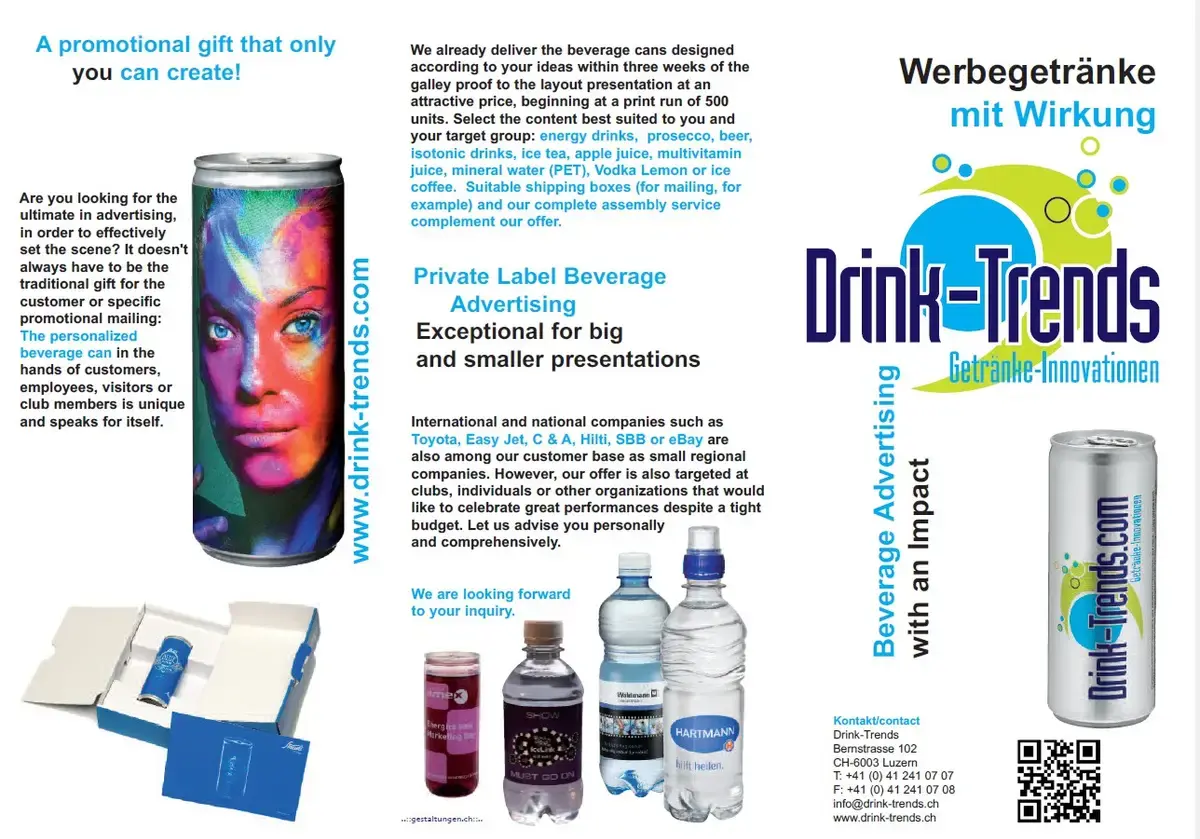 Drink-Trends Flyer Seite 1 - Werbegetränke Produktübersicht