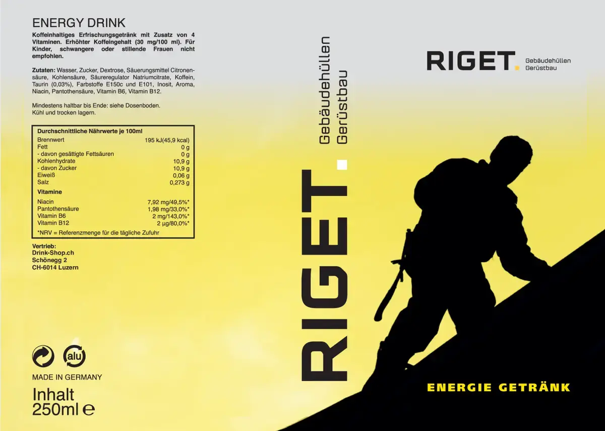Riget Gerüstbau – Energy Drink